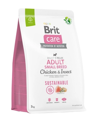 BRIT CARE Dog Sustainable Adult Small Breed Chicken & Insect 3kg opakowanie uszkodzone (4821)