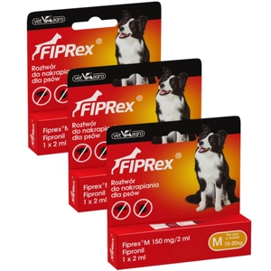 Fiprex M, 150 mg/2ml, roztwór do nakrapiania dla psów (3szt)