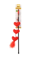 DINGO Zabawka dla kota: Wędka dla kota love - serce z piórkami