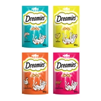 DREAMIES mega zestaw mix przysmaków dla kota 16x60g (kurczak, łosoś, ser, wołowina)