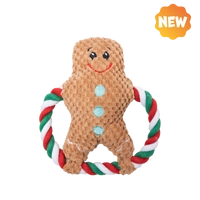 UNIQ PETS PLUSZOWA ZABAWKA DLA PSA SQUEAKIES pierścieniowy szarpak bałwanek z piszczałką 20×20cm