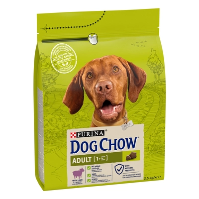 PURINA Dog Chow Adult Lamb 2,5kg  /Opakowanie uszkodzone (9323, 9335, 9824, 9866) !!!  