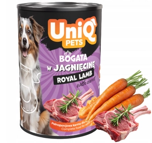 UNIQ PETS Mokra Karma dla psa ROYAL LAMB 375g jagnięcina