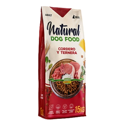 Natural Dog Food Jagnięcina & Cielęcina 14,9kg. 62% mięsa - Bez kurczaka / Opakowanie uszkodzone (3445) !!!