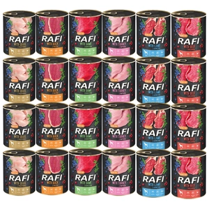 DOLINA NOTECI Rafi dla psa mix smaków 24x800g