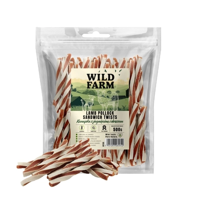 WILD FARM Kanapka z jagnięciną i dorszem 500g przysmak dla psa