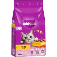 WHISKAS Adult 3,7 kg - sucha karma dla dorosłego kota, z pysznym kurczakiem / Opakowanie uszkodzone (966) !!!