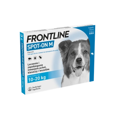 Frontline Spot On Pies M 10-20 kg dla psów M  3x1,34 ml