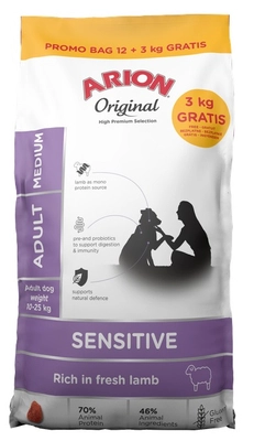 ARION Original Sensitive Adult Medium 12+3kg - 15kg / Opakowanie uszkodzone (1579) !!!