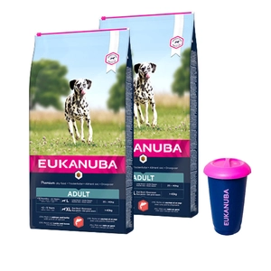 Eukanuba Adult Large Salmon&Barley 2x2,5kg + Pojemnik na karmę 4,5kg GRATIS
