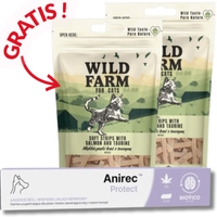 BIOVICO Anirec Protect 15ml pasta CBD olej konopny dla psa i kota 15ml+ GRATIS WILD FARM miękkie paski łosoś z tauryną 2x50g 