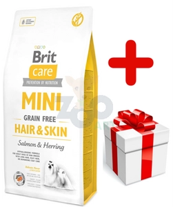 BRIT CARE Mini Grain-Free Hair&Skin 7kg + niespodzianka dla psa GRATIS!