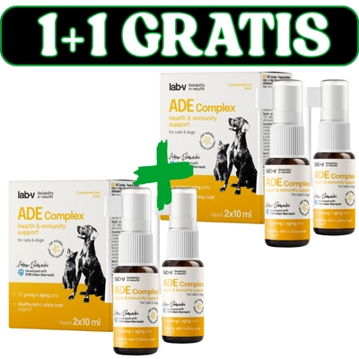 Lab-v ADE Complex – Kompleks witamin A, D i E w formie spreju dla psów i kotów 2x10ml 1+1 GRATIS