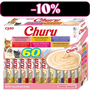 INABA  Churu dla kota - mix smaków z tuńczykiem 60x14g