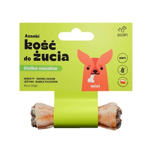 AZANKI Kość do żucia z insektami i siemieniem dla psa MINI 10 cm