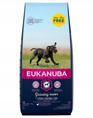EUKANUBA Puppy&Junior Large Breed Chicken 15kg +3kg GRATIS