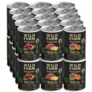 Wild Farm Monoprotein Mix Smaków 30x400g hipoalergiczna karma dla psa