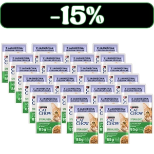 CAT CHOW Sterilised Karma dla kotów z jagnięciną i zieloną fasolką w sosie 26x85g