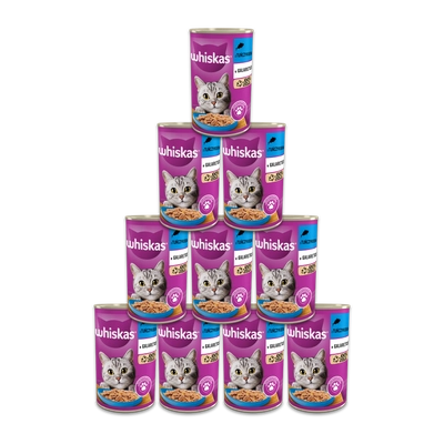 WHISKAS Adult puszka 12 x 400g - mokra karma dla kotów z tuńczykiem w galaretce