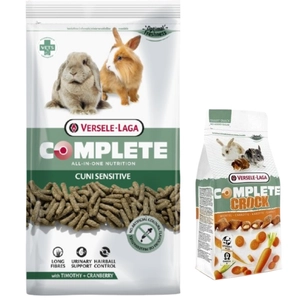 VERSELE-LAGA Cuni Sensitive Complete 1,75kg - pokarm dla królików + VERSELE LAGA Crock Complete Carrot - przysmak z marchewką dla królików i gryzoni 50g