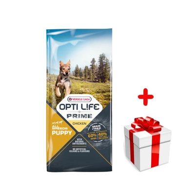 VERSELE-LAGA Opti Life Prime Puppy 12,5kg - karma bezzbożowa dla szczeniąt z kurczakiem + niespodzianka dla psa GRATIS!