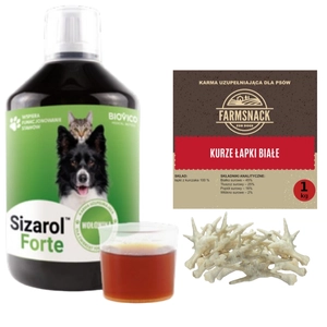 BIOVICO Sizarol Complex Forte 500 ml + FarmSnack Kurze Łapki Białe 1kg