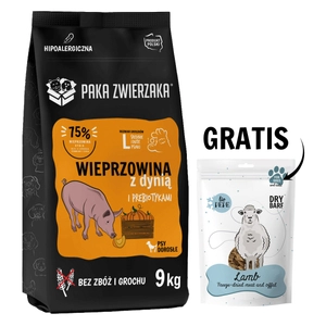 Paka Zwierzaka - Seventh heaven - Wieprzowina z dynią "L" 9kg + Przysmak liofilizowany Lio PEPE Lamb (jagnięce płuco) 30g GRATIS