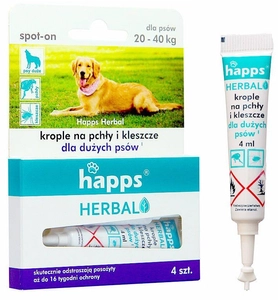 HAPPS Herbal - krople na pchły i kleszcze dla dużych psów 20-40kg