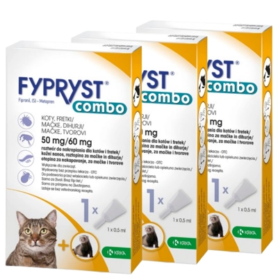 KRKA Fypryst Combo Kot 50mg-60mg/0,5ml 3szt