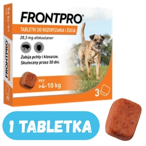 Frontpro tabletki na pchły i kleszcze M 28,3mg 4-10kg 1 TABLETKA
