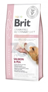 Brit GF veterinary diets dog Hypoallergenic 12 kg /Opakowanie uszkodzone (9,21,73,224,2162,2164,2223,2227) !!!