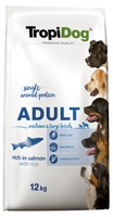 TROPIDOG Premium Adult medium & large breeds bogaty w łososia i ryż 9,3kg / Opakowanie uszkodzone (3220)!!!