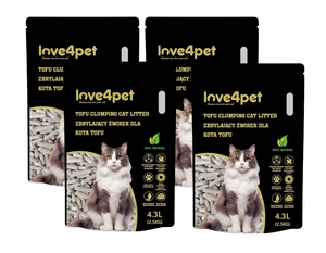 Cat Sand Love4pet Żwirek zbrylający dla kota tofu 4x2,5kg