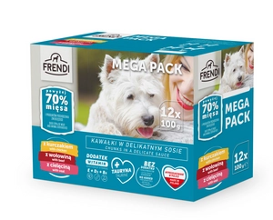 Frendi saszetki dla psa (kurczak/wołowina/cielęcina) 12x100g - data ważności 17/10/2025r.