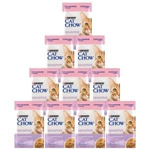 CAT CHOW Sensitive Karma dla kotów z łososiem i cukinią w sosie 10x85g