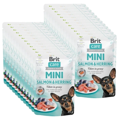 Brit Care Mini Salmon & Herring fillets in gravy 24x85g