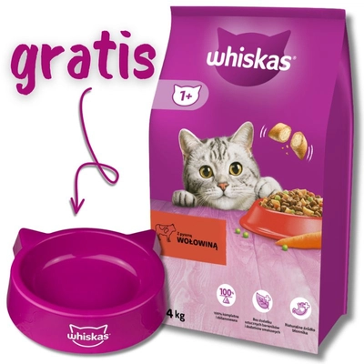 WHISKAS Adult 14 kg - sucha karma dla dorosłego kota, z pyszną wołowiną / Opakowanie uszkodzone (4900,5005,5007,5023, 5061) !!!