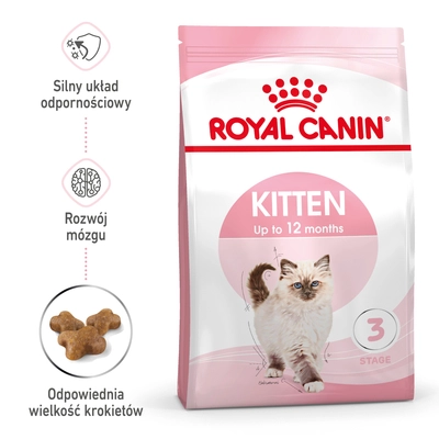 ROYAL CANIN  Kitten 10kg karma sucha dla kociąt od 4 do 12 miesiąca życia  / Opakowanie uszkodzone (1408) !!!