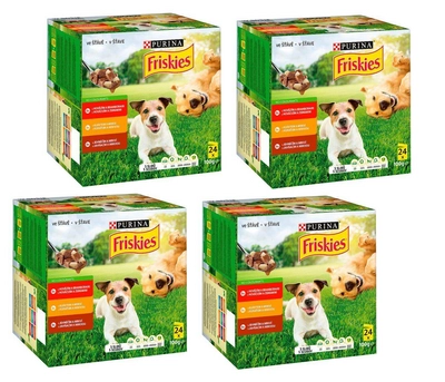 Friskies ADULT Dog wołowina, kurczak, jagnięcina w sosie 96x100 g