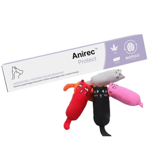 BIOVICO Anirec Protect 15ml pasta CBD olej konopny dla psa i kota 15ml + NUXIE® Zabawka dla kota pluszowa, piszcząca + kocimiętka 15cm GRATIS!!