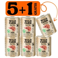 WILD FARM Pate Pork 5x800g + 800g GRATIS bezglutenowa karma dla psa