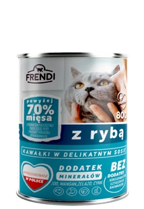 Frendi kawałki w delikatnym sosie z rybą 800g dla kota