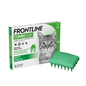 FRONTLINE Combo Spot-On koty pipeta (3x0,5ml) + Szczotka do wyczesywania kota GRATIS!