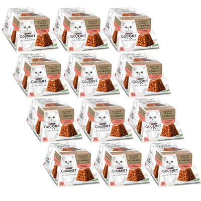 GOURMET Revelations Delikatne Kawałki w Galaretce z Łososiem 12x(2x57g)