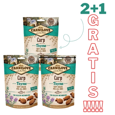 Carnilove Semi-Moist Snack, karp z tymiankiem, 200g  2+1 GRATIS!!