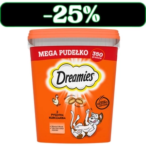 DREAMIES  Mega Pudełko 350 g – karma uzupełniająca dla dorosłych kotów, z pysznym kurczakiem