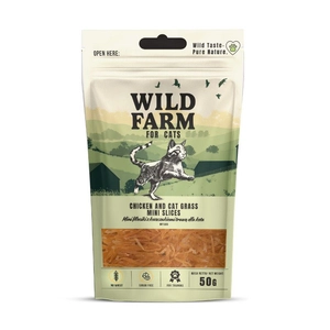 WILD FARM Fileciki z kurczakiem i trawą dla kota 50g przysmak dla kota