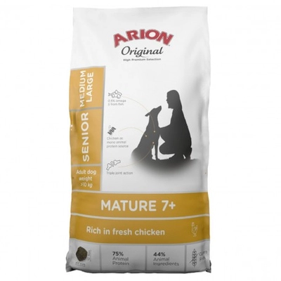 ARION Original Mature 7+ Senior Medium & Large Chicken sucha karma dla psa z kurczakiem 12 kg / Opakowanie uszkodzone (4840) !!!