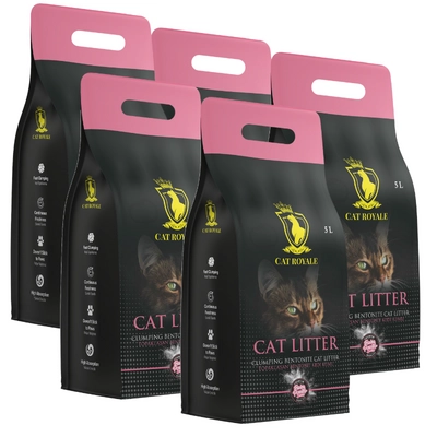 Cat Royale Baby Powder żwirek bentonitowy 25l (5x5l)