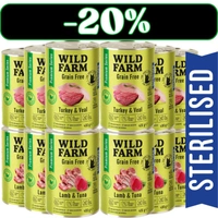 WILD FARM Premium Grain Free Turkey and Veal /Lamb and Tuna 12x400g  - bezzbożowa karma dla kota sterylizowanego